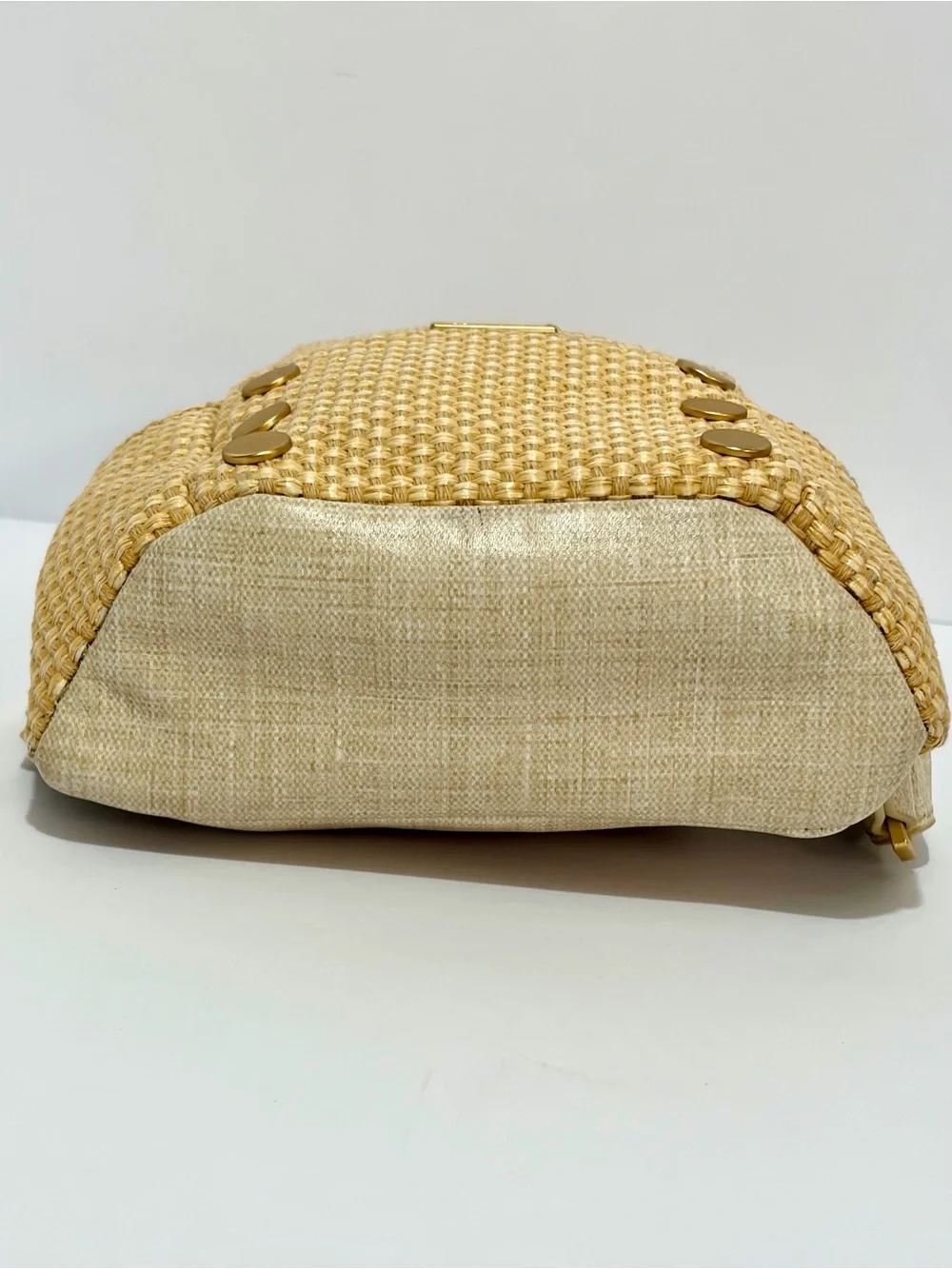 Hammitt Hunter 2 Small Backpack In Ricotta Raffia With Brushes Gold Hardware
